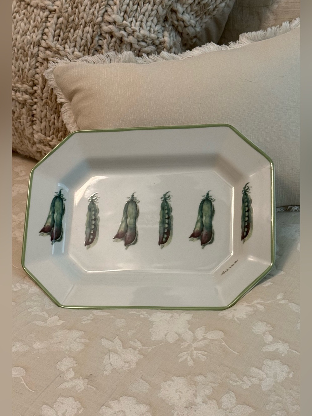 William Sonoma Large Ceramic Serving Platter with Vegetable Garden Motif